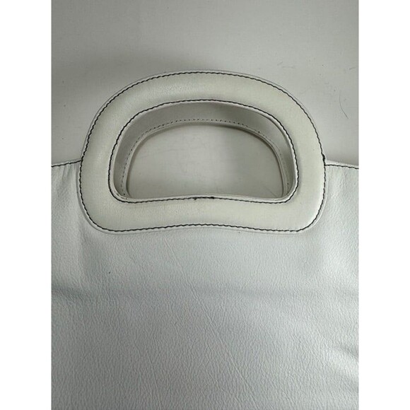 Michael Rome Designs Leather Hand Bag Women's White Snakeskin Print Large Clutch - Picture 5 of 16